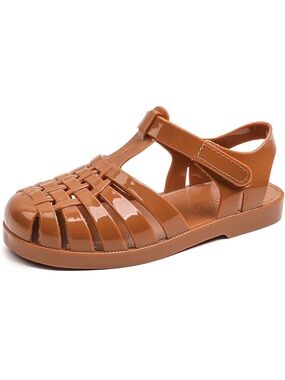NEW Kids' Brown Jelly Fisherman Sandals Closed Toe